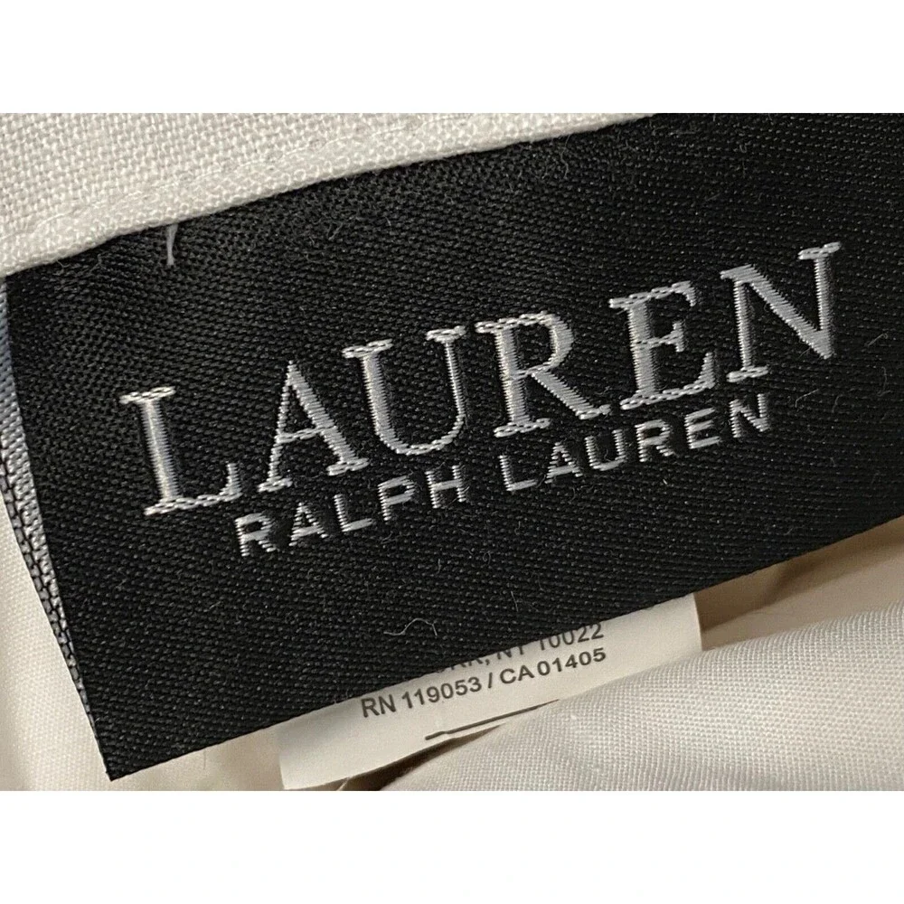 NIP LRL Ralph Lauren LEANNE 100% LINEN Back Tab Curtain Panel Drape 54x108 White